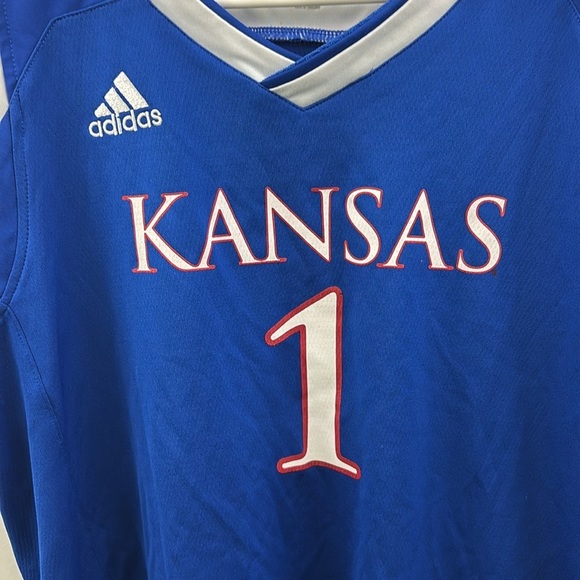 KU Jayhawks Kids Youth Jersey Adidas Size XL #1 - Picture 3 of 6